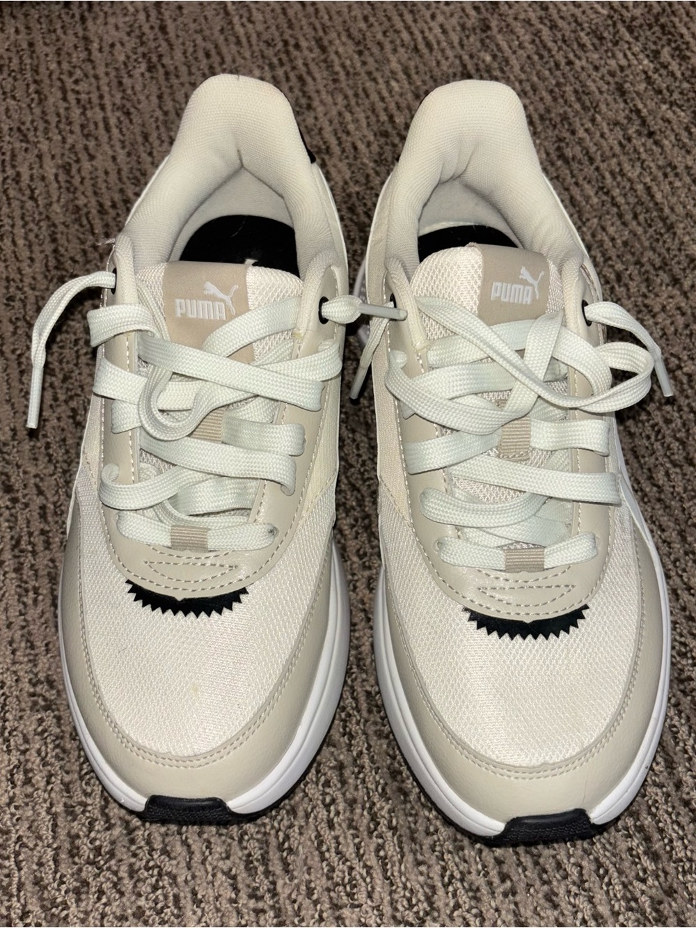 Puma Cream/Tan Lace-Up Sneakers